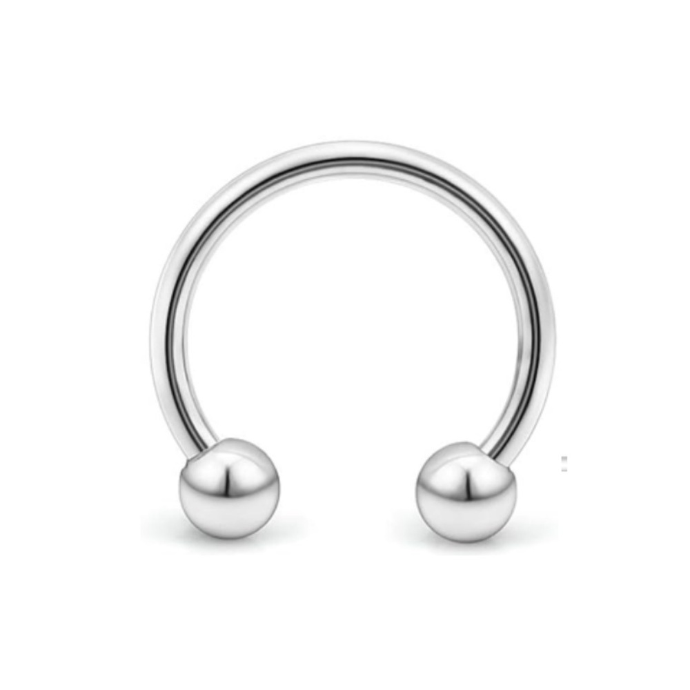 16G 8mm Stainless Steel Horseshoe | Circular Barbell Piercing Ring